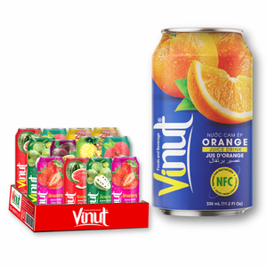 Bebida de jugo de naranja VINUT Refrescante 330ml Bebida Precio DE FÁBRICA DE Vietnam Sin azúcar Etiqueta privada Muestra gratis - Product Image 1