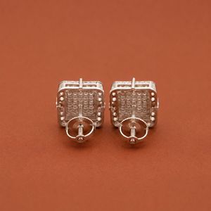 <b>Square</b> Moissanite <b>Diamond</b> Stud <b>Earrings</b> in 925 Sterling Silver Iced Out Fine Jewelry <b>Earrings</b> for Women - Product Image 5