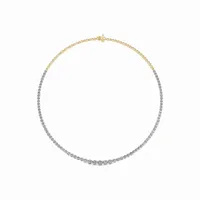 Collier tennis classique Vivienne avec pendentif diamant, luxe pour femme, or 18 carats, fiançailles, mariage, fête, 81 diamants