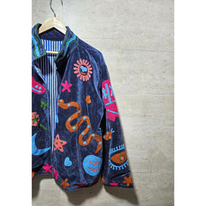 Wholesale Velvet <b>Jacket</b> Snake Embroidery <b>Jacket</b> Coat Hand Stitch Suzani <b>Jacket</b> With Two Side Pocket Boho Chic <b>Jacket</b> Women's - Product Image 3