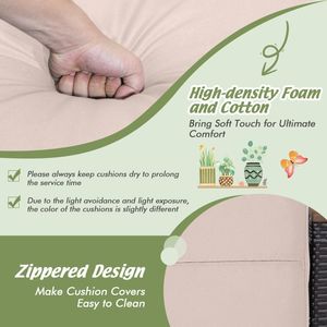 Juego de 2 otomanas de mimbre resistentes a la decoloración, muebles duraderos para exteriores - Product Image 6