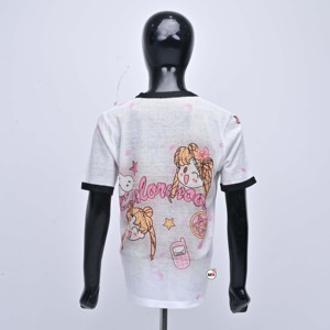 Premium Quality Women's <b>T</b>-<b>shirt</b> Polyester Knitted Short Sleeve Crew Neck Printed Rhinestones Beading Customizable Eco-Friendly - Product Image 3
