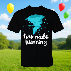 Camiseta Two Nado Warning para niños, regalo de segundo cumpleaños, manga corta, cuello redondo, unisex, impresión digital - Product Image 3