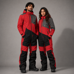 Custom Red Grey Unisex Snowboarding Ski Suit Waterproof Jacket and Cargo Snow <b>Pants</b> Winter Clothing Manufacturer Supplier - Product Image 4