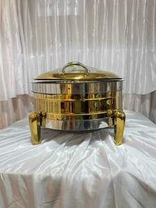 Calentador de Alimentos de Acero Inoxidable 304, Recipiente para Calentar Comida, Cocina al Aire Libre, Hotel, Comedor, Acabado en Latón Dorado Cromado, Diseño Moderno - Product Image 4