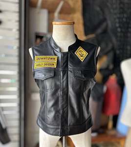 เสื้อกั๊กหนังสำหรับรถจักรยานยนต์แผ่นปะเย็บปักตามสั่ง OEM - Product Image 1