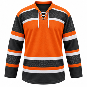 Maillot de hockey sur glace unisexe respirant grande taille, service OEM, quantité en stock, personnalisable pour équipe sportive, 100 % polyester - Product Image 3