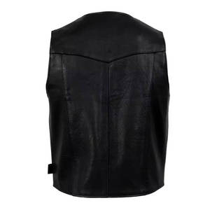 Professional % Genuine Leather Sleeveless Windproof <b>Plus</b> <b>Size</b> Motorcycle Riding Vest Racing Safety Vest for <b>Bikers</b> Made - Product Image 4