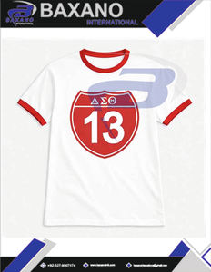 เสื้อยืด Delta Sigma Theta Sorority แบบมีลายพิมพ์ สีขาวตัดกับปกสีแดง ผ้าฝ้าย 100% ระบายอากาศได้ดี สไตล์สตรีท DST Sorority Tee - Product Image 4