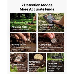 Rilevatore di Metalli Professionale ad Alta Precisione da 12 Pollici Impermeabile per Adulti con Cuffie Wireless e 7 Modalità - Accessori per la Caccia - Product Image 3