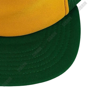 SIBRIN Custom 5 Panel Trucker Cap Yellow Green Mesh <b>Flat</b> Brim <b>Hat</b> Motorsport Skateboarding Outdoor Streetwear Casual Sports - Product Image 4