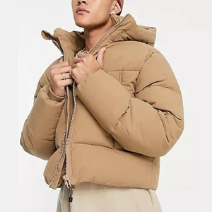 Chaqueta de Invierno Acolchada para Hombre, Personalizada, con Capucha, Gruesa, de Alta Calidad, Fabricante Mayorista, Abrigo Acolchado Cálido, Color Camel - Product Image 6