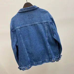 Wholesale Custom Design <b>Women</b> Denim <b>Jacket</b> <b>Women's</b> Customized Logo Single Button <b>Light</b>-Weight Denim <b>Jacket</b> Solid Pattern Autumn - Product Image 5