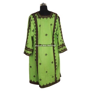 Vestido Tribal Afgano Balochi Auténtico BDR035, Vestido Bohemio Único al por Mayor, Vestido Vintage Hecho a Mano, Estilo Banjara Balochi - Product Image 4