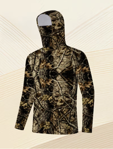 Sweat-shirt à capuche camouflage pour homme, impression par sublimation, polyester tricoté, coupe classique, décontracté, pour la chasse en plein air, camouflage marron - Product Image 3