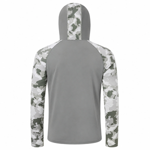 Wholesale UV Protection Custom Performance Winter Hooded Fishing <b>Shirt</b> with <b>Face</b> Mask | 100% Cotton Sleeve Hoodie - Product Image 2