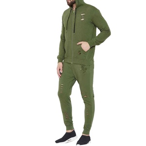 Men <b>Distressed</b> Zipper Tracksuits Set Unisex Breathable Clothing Manufacturer Lightweight Soft Fabric Men Zipper Tracksuits - Product Image 5