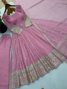 นำเสนอคอลเลกชั่นใหม่จากนักออกแบบผ้าไหมกรุบกรอบพร้อมชุดงานปักและชุด Dupatta เย็บอย่างเต็มที่ - Product Image 5