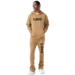 High Quality Flare Stacked Sweat Suit 100% Cotton Slim Fit Tracksuit Street Wear Tracksuit for <b>Men</b> tracksuit for <b>men</b> - Product Image 1