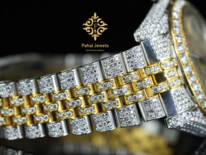 นาฬิกาเพชรหรู Pahal Jewels ตัวเรือนสแตนเลสทรงกลม 40 มม. แสดงวันที่แบบอนาล็อก แฟชั่นสำหรับทุกเพศ ใช้กลไกควอตซ์ - Product Image 2