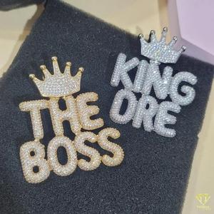 Luxury Moissanite Diamond "King Dre " Name Pendant Necklace Silver Hip Hop Jewelry Wholesale Supply - Product Image 4