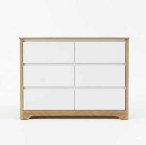 Cómoda Moderna de Alta Calidad 14_0054 con 6 Cajones, para Montar en el Suelo, para Dormitorio, Cocina, Baño, Tablero de Partículas, Roble Natural Blanco, Hotel - Product Image 2