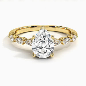 Elegante Anillo de Oro para Novia con Diamantes Brillantes, Anillo de Compromiso Romántico para Mujer - Product Image 3
