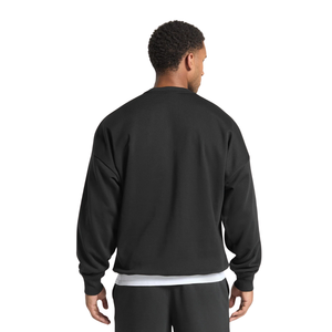 เสื้อสเวตเชิ้ตคอกลมสีดำทรงโอเวอร์ไซส์สำหรับผู้ชาย ผ้าฟลีซหนานุ่ม สวมใส่สบาย สไตล์ลำลองแนวสตรีทแวร์ - Product Image 2