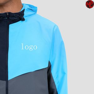 <b>Men's</b> Color Block Windbreaker <b>Jacket</b> Lightweight Breathable Hooded Outerwear Custom Logo Sports Casual Wear Nylon <b>Jacket</b> - Product Image 3
