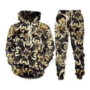 Survêtement léger pour homme, style streetwear, à capuche avec cordon de serrage, imprimé par sublimation, séchage rapide, respirant, taille personnalisable, 100% coton - Product Image 1