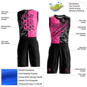 Ensemble d'uniformes de basketball sublimés personnalisés pour hommes, maillot et short de sport, kit d'équipe de basketball, kit d'entraînement de basketball - Product Image 2