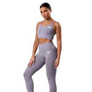 Legging léger lavande pour femme, taille haute, extensible, pour entraînement, fitness, yoga, tenue de sport et usage quotidien - Product Image 3