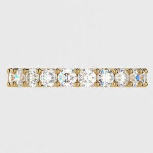 Anillo de Eternidad Completo con Moissanita de Corte Redondo, Plata de Ley 925 Chapada en Oro, Apilable, para Aniversario de Bodas, para Mujer - Product Image 1