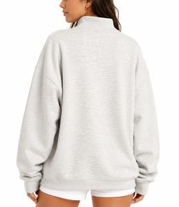 Sudadera extragrande de cuello alto para mujer, estilo varsity, con diseño de patchwork de cuadros gingham personalizado - Product Image 3