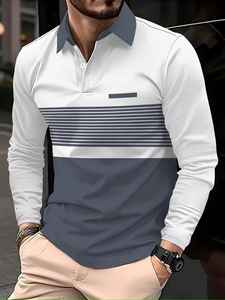 Última novedad, camisa polo informal para hombre, 100% algodón, manga larga, transpirable, para verano, con diseño liso y personalizable. - Product Image 6