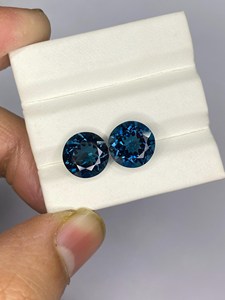 Par de Topacios Azules de Londres Naturales, Corte Marquesa, Piedras Preciosas Sueltas, Facetadas, Alta Claridad, Grado Exclusivo, para Anillo o Colgante - Product Image 2