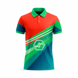 Polo sportif pour homme à manches courtes, imprimé géométrique, séchage rapide, en polyester tricoté, avec logo personnalisé sur le devant – Meilleures ventes - Product Image 4