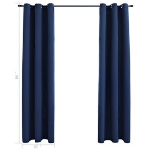 Blu Navy 37 "x 84" tende oscuranti tessuto con anelli Set 2 pezzi - Product Image 3