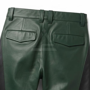 Stylish Men <b>Leather</b> <b>Cargo</b> <b>Pants</b> With Multiple Utility Pockets Straight Leg Design Back Pockets And Cuffs For Daily Wear - Product Image 3