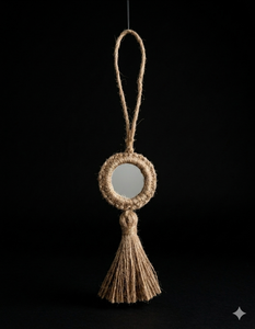 กระจกตกแต่งพู่ป่านพร้อมชายครุยสำหรับตกแต่งบ้าน - Product Image 3