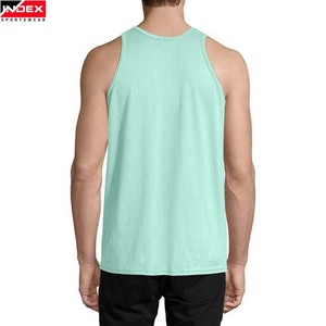 Camiseta sin Mangas para Hombre INDEX, Cuello Redondo, Color Sólido, Tejido Transpirable, Ropa Deportiva Informal, Verde Menta - Product Image 2