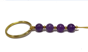 High quality Crystal Keychain Amethyst Round Beads <b>Key</b> Chine Natural Stone <b>Key</b> <b>Holder</b> Gifts for Women <b>Key</b> <b>Chain</b> wholesale - Product Image 4