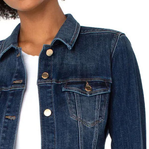 High Quality Waterproof Women's Stand Collar Denim Jacket Breathable Eco-friendly Cotton-Filled for Spring and Autumn - Product Image 5