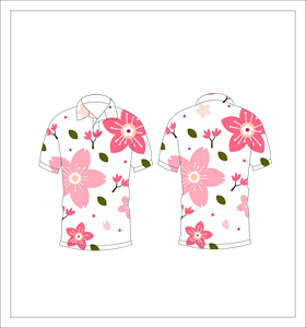 Camisa Polo para Hombre con Estampado de Flores de Cerezo Rosa, Camisa Casual de Manga Corta para Verano - Product Image 3