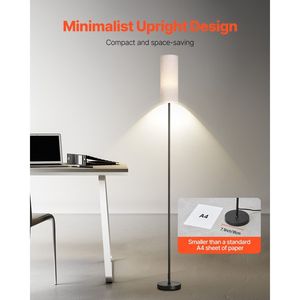 Lampadaire moderne à intensité variable avec couleurs réglables en continu, télécommande via interrupteur au pied et application, modèle Tall FL - Product Image 4