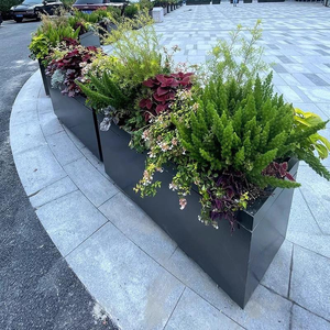 Jardinera Gigante de Acero Inoxidable para Exteriores, Jardinera Rectangular Personalizada de Acero Inoxidable para Parques y Jardines - Product Image 5