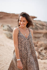 Women Leopard Print Cotton Jumpsuit <b>Spaghetti</b> <b>Strap</b> V Neck Loose Fit Wide Leg Casual Summer Outfit - Product Image 2