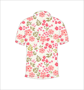 เสื้อโปโลวินเทจลายดอกไม้ พิมพ์ลายตามสั่ง เสื้อกอล์ฟแขนสั้นลำลอง ชุดกีฬาทีม - Product Image 3