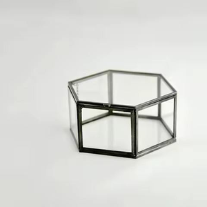 <b>Glass</b> <b>Box</b> Jewelry Storage Display With <b>Glass</b> <b>Box</b> Window Drawer Vintage Tempered <b>Glass</b> Mirror Jewelry Trinket <b>Box</b> clear Black - Product Image 2