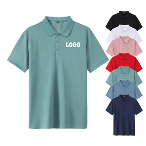 เสื้อโปโลผ้าโพลีเอสเตอร์คอตตอน ปักโลโก้ตามสั่ง เสื้อโปโลทรงสปอร์ตสีพื้นสำหรับผู้ชาย - Product Image 1